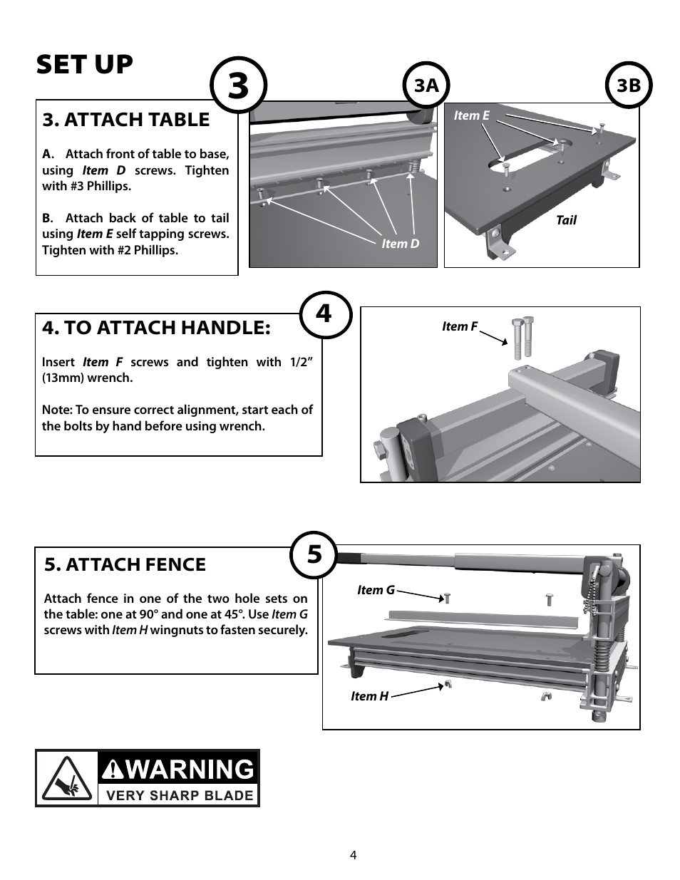 Set up | Bullet Tools 213-SID User Manual | Page 4 / 8