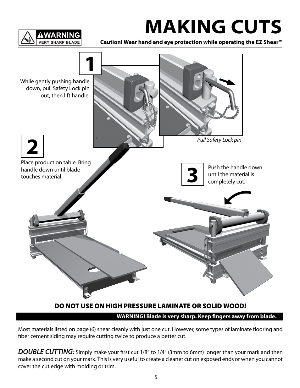 Making cuts | Bullet Tools 213-SID User Manual | Page 5 / 8