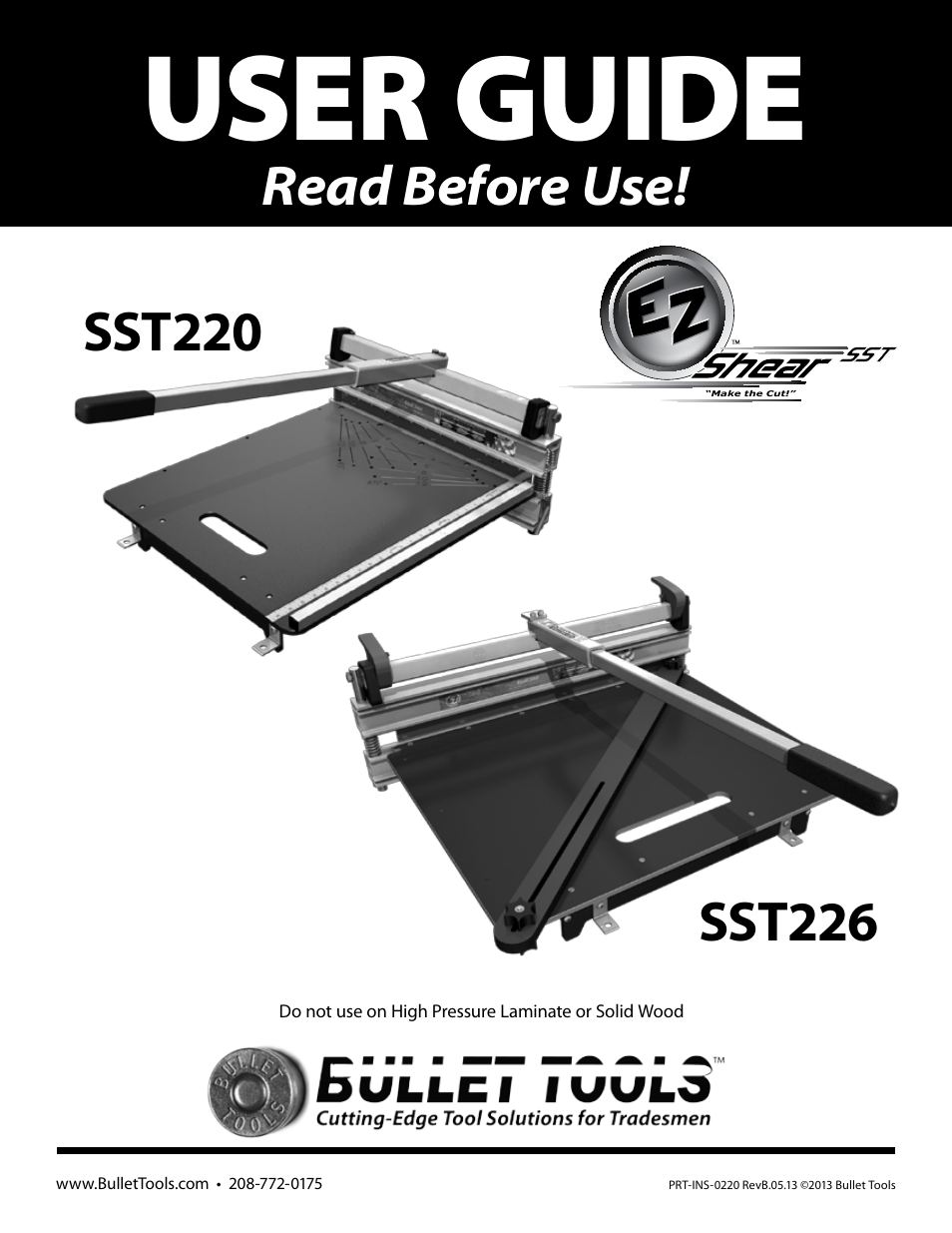 Bullet Tools SST226 User Manual | 8 pages