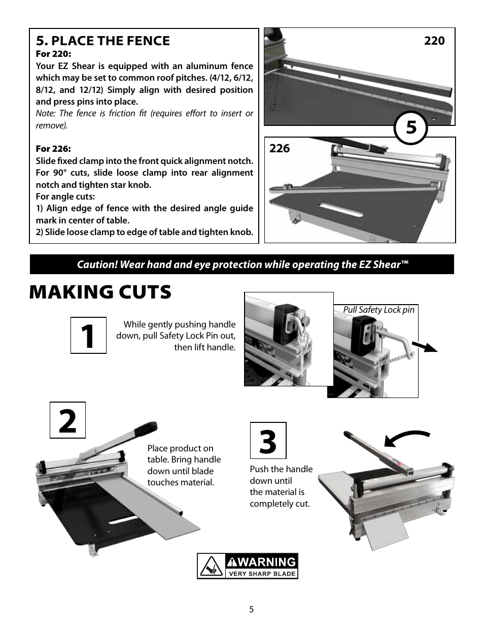 Making cuts | Bullet Tools SST226 User Manual | Page 5 / 8