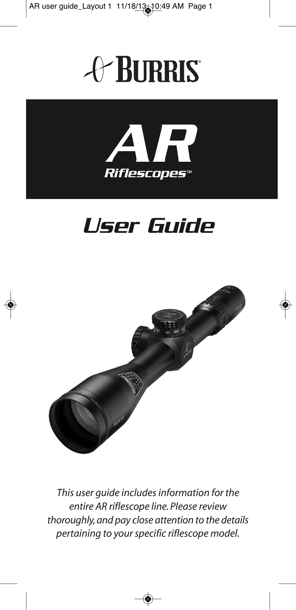 Burris AR User Manual | 8 pages