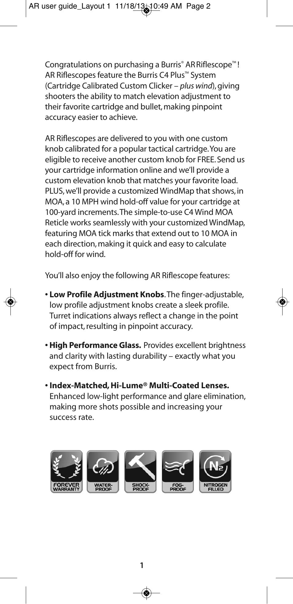 Burris AR User Manual | Page 2 / 8