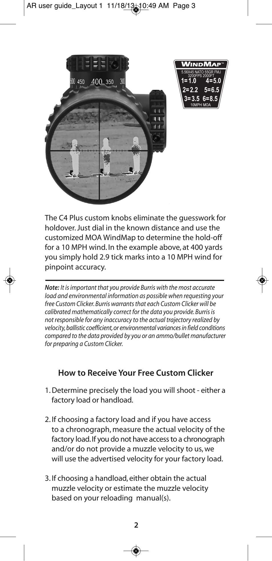 How to receive your free custom clicker | Burris AR User Manual | Page 3 / 8