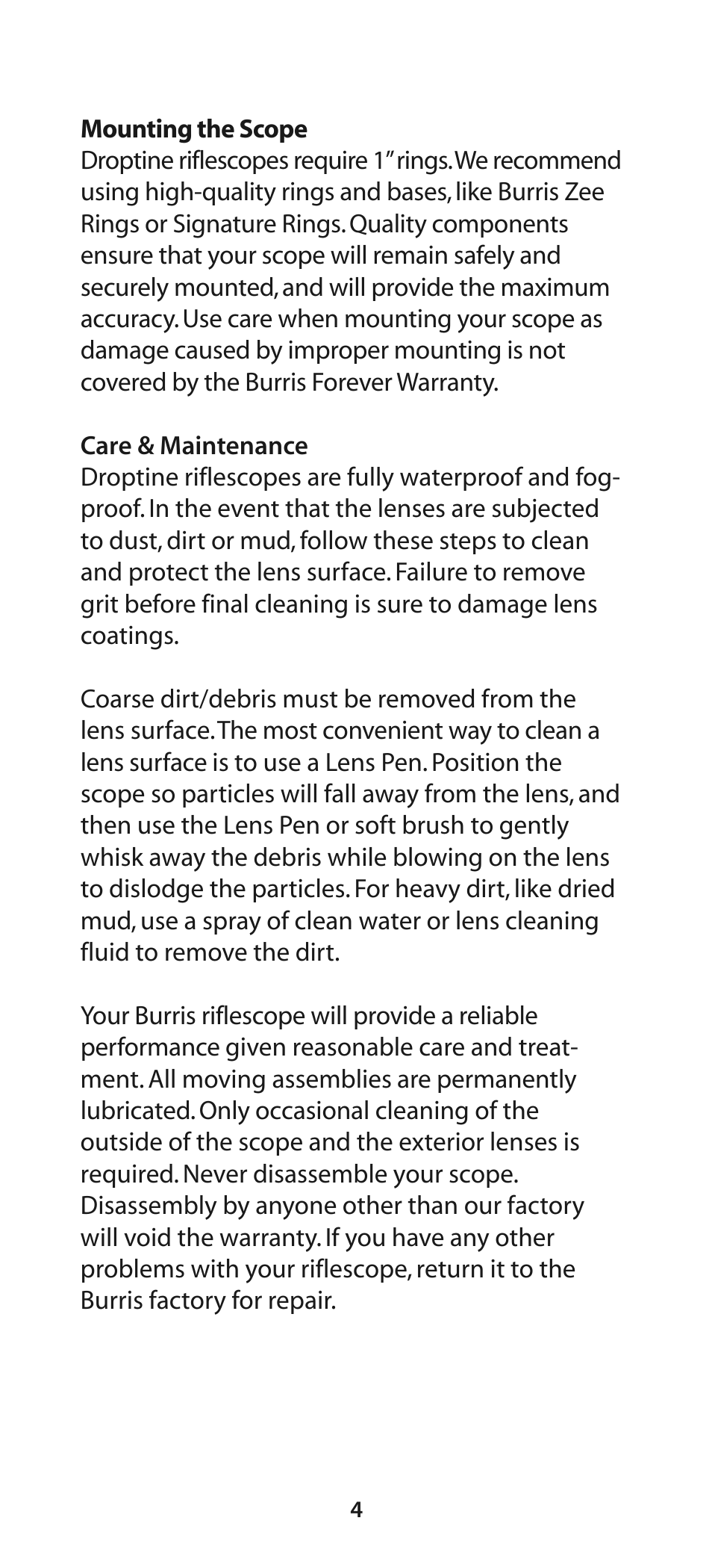 Burris Droptine User Manual | Page 5 / 12