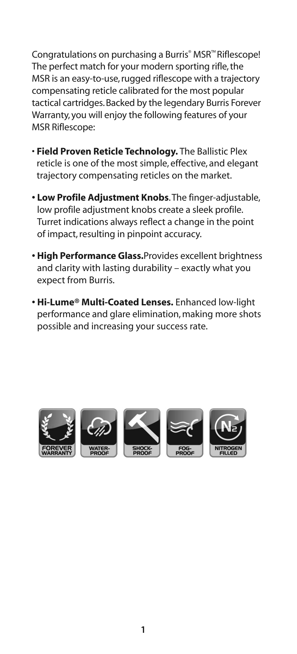 Burris MSR User Manual | Page 2 / 8