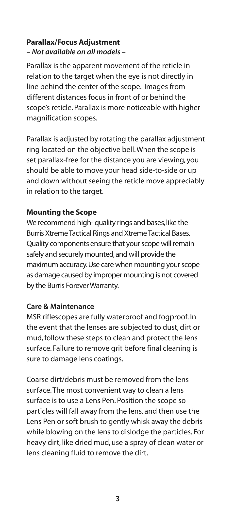 Burris MSR User Manual | Page 4 / 8