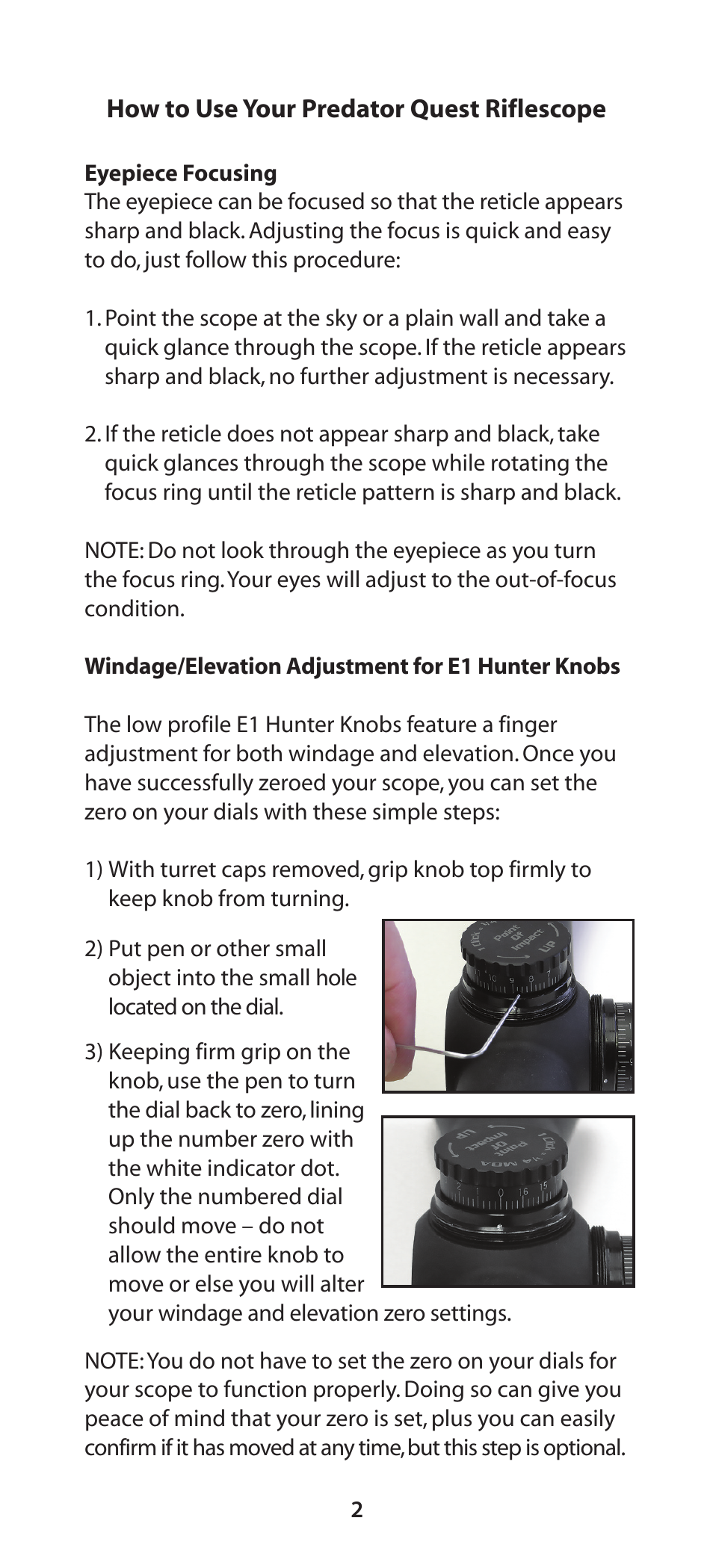 Burris Predator Quest User Manual | Page 3 / 8