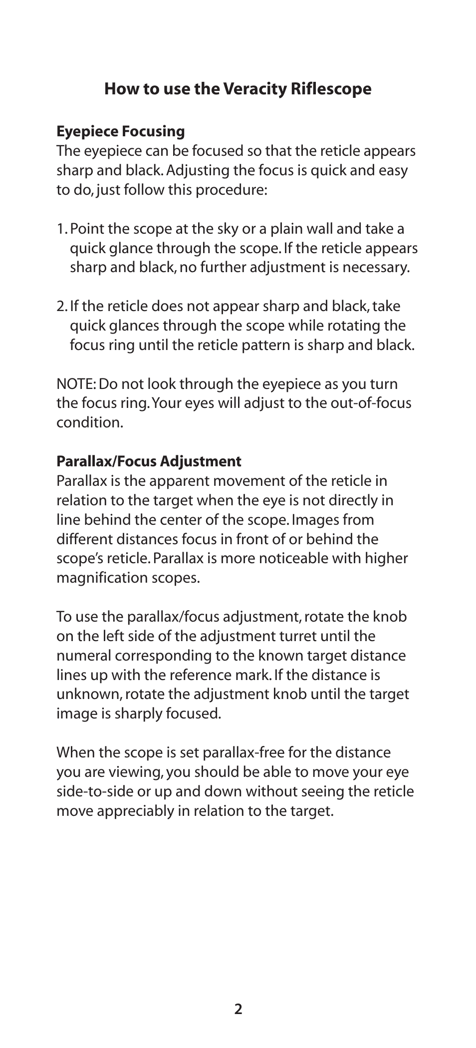 Burris Veracity User Manual | Page 3 / 12