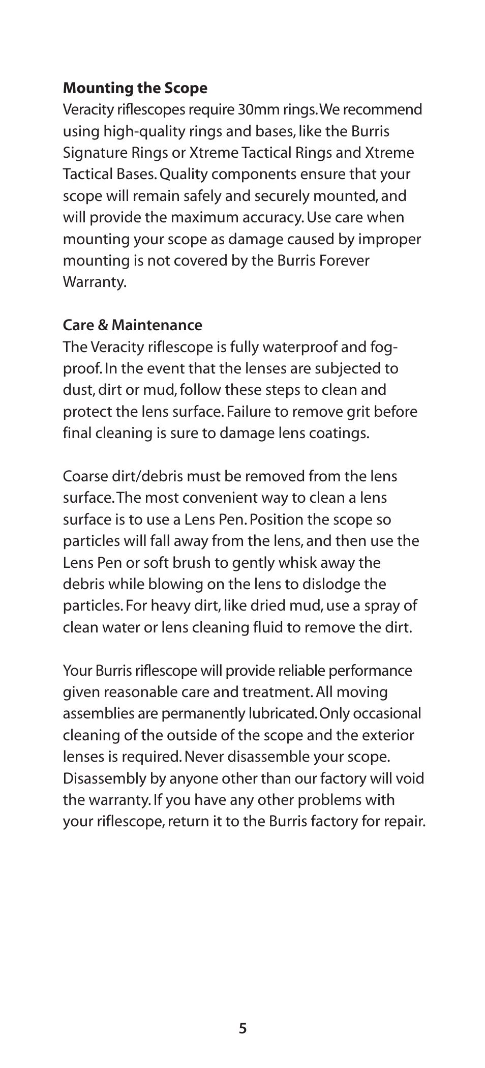 Burris Veracity User Manual | Page 6 / 12
