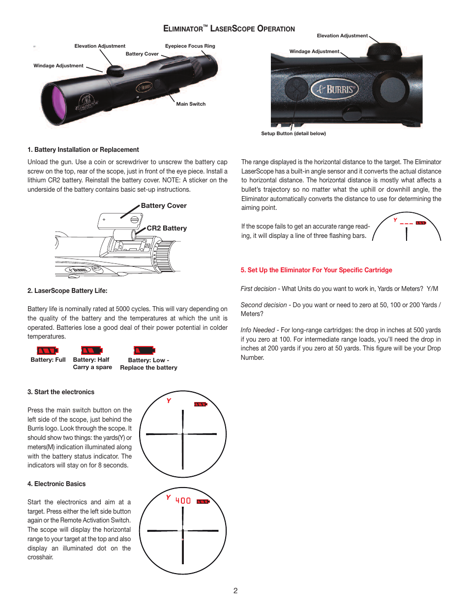 Burris Eliminator User Manual | Page 2 / 6