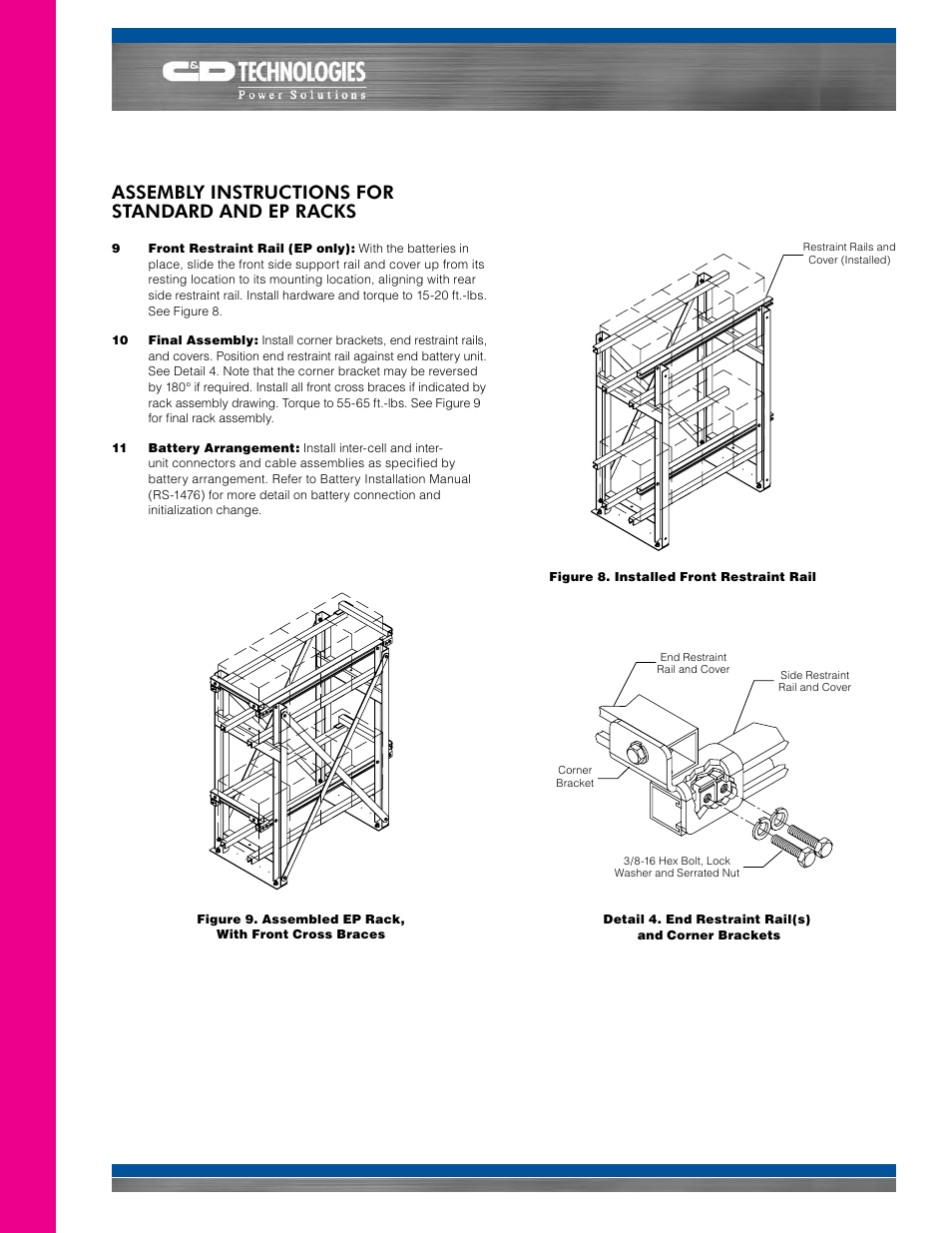 Assembly instructions for standard and ep racks | C&D Technologies RS-937 RDB Rack User Manual | Page 3 / 6