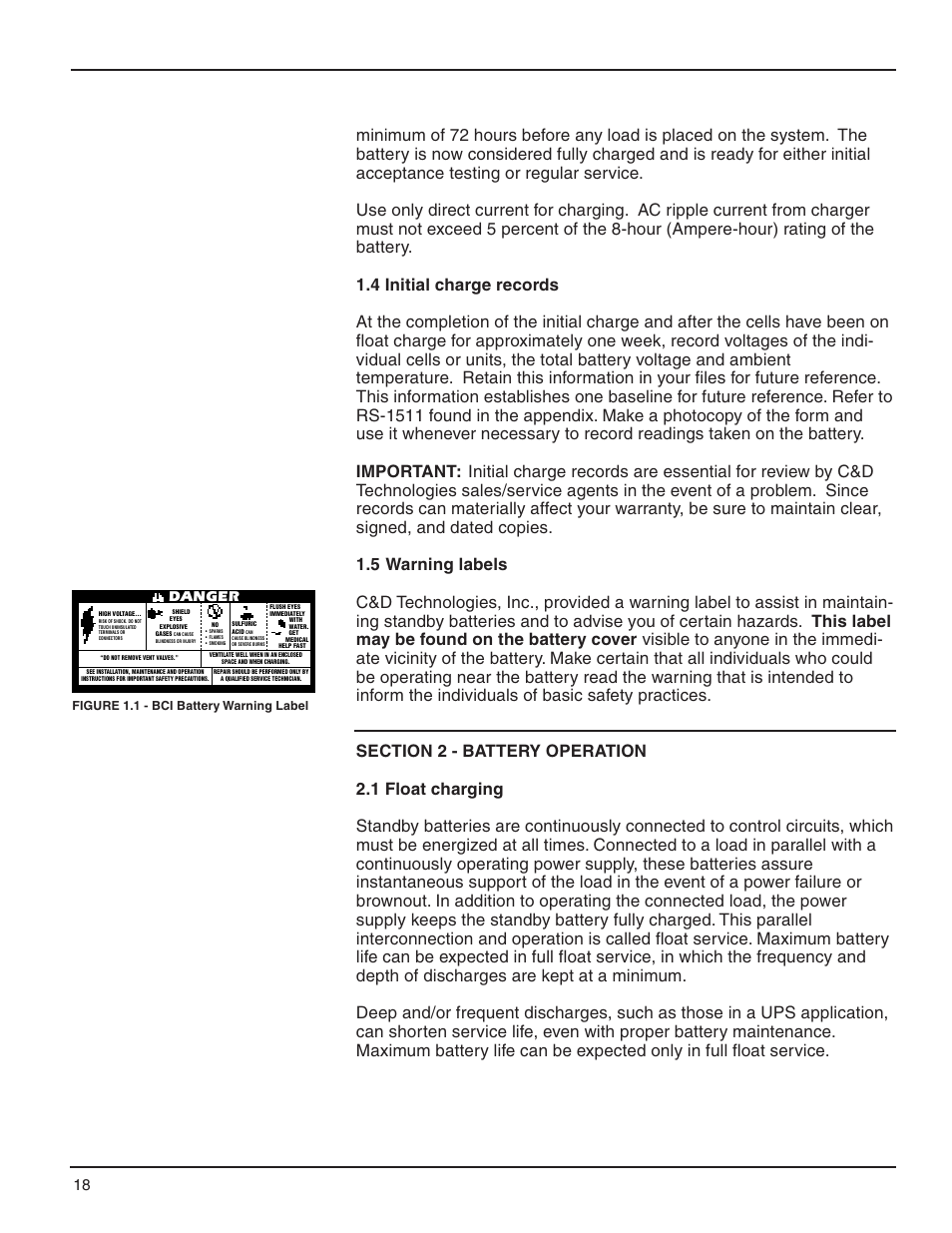 Danger | C&D Technologies RS-990 Liberty Series 1000 User Manual | Page 20 / 43