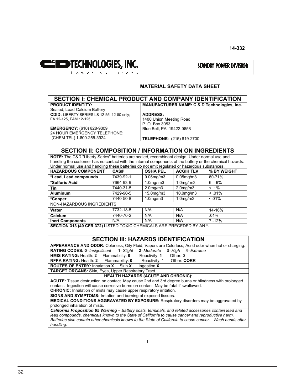 C&D Technologies RS-990 Liberty Series 1000 User Manual | Page 34 / 43