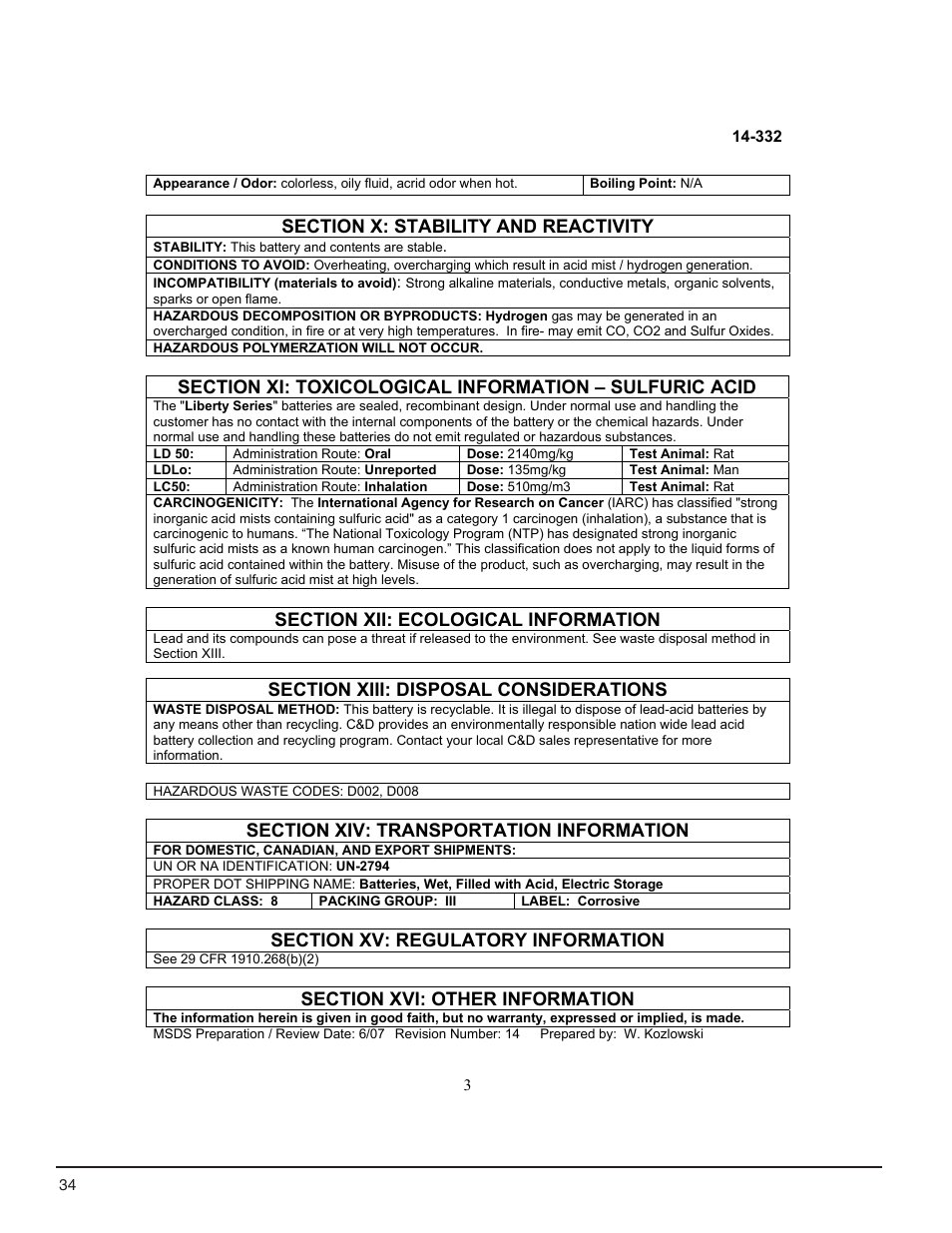 C&D Technologies RS-990 Liberty Series 1000 User Manual | Page 36 / 43