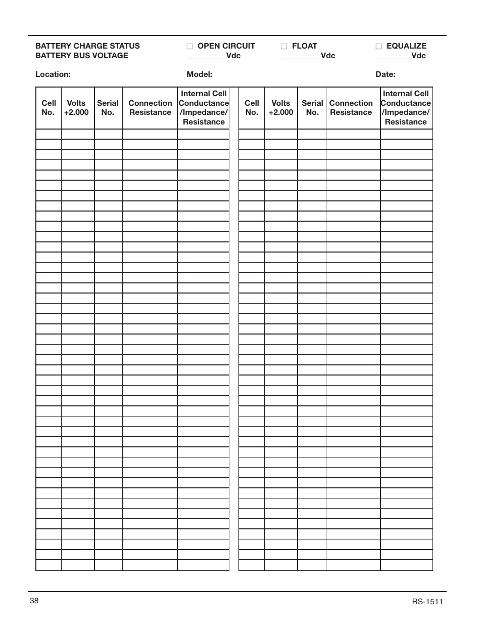 C&D Technologies RS-990 Liberty Series 1000 User Manual | Page 40 / 43