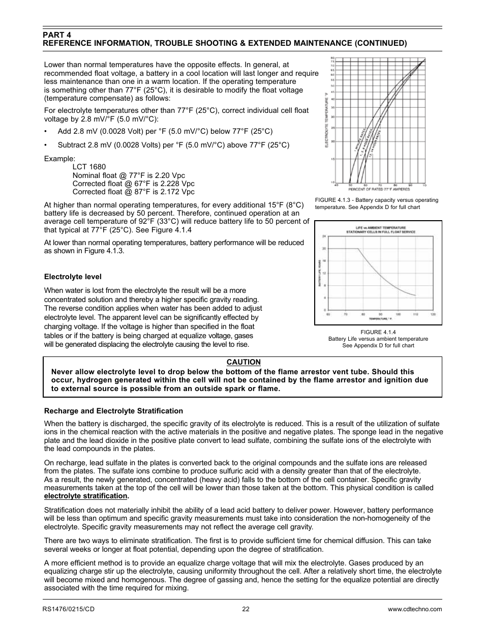C&D Technologies RS-1476 Standby Battery Vented Cell User Manual | Page 24 / 36