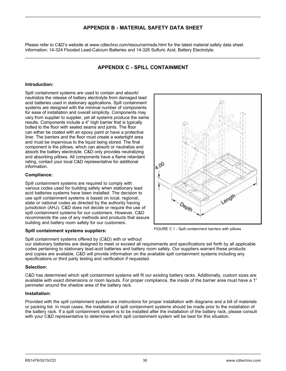 C&D Technologies RS-1476 Standby Battery Vented Cell User Manual | Page 32 / 36