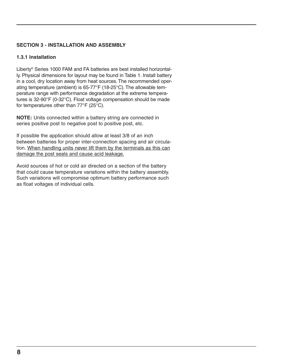 C&D Technologies RS-1826 Liberty Series 1000 FA Battery User Manual | Page 10 / 34