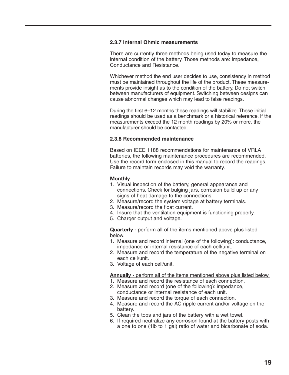 C&D Technologies RS-1826 Liberty Series 1000 FA Battery User Manual | Page 21 / 34