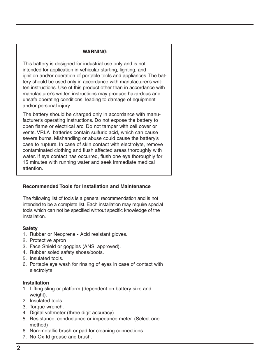 C&D Technologies RS-1826 Liberty Series 1000 FA Battery User Manual | Page 4 / 34