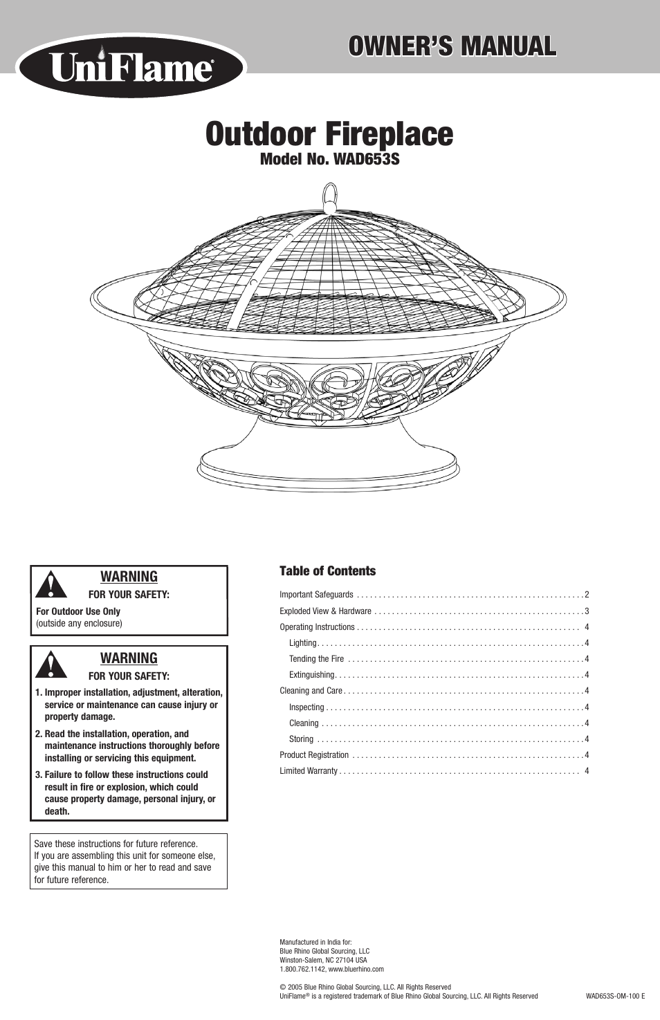Blue Rhino WAD653S User Manual | 4 pages