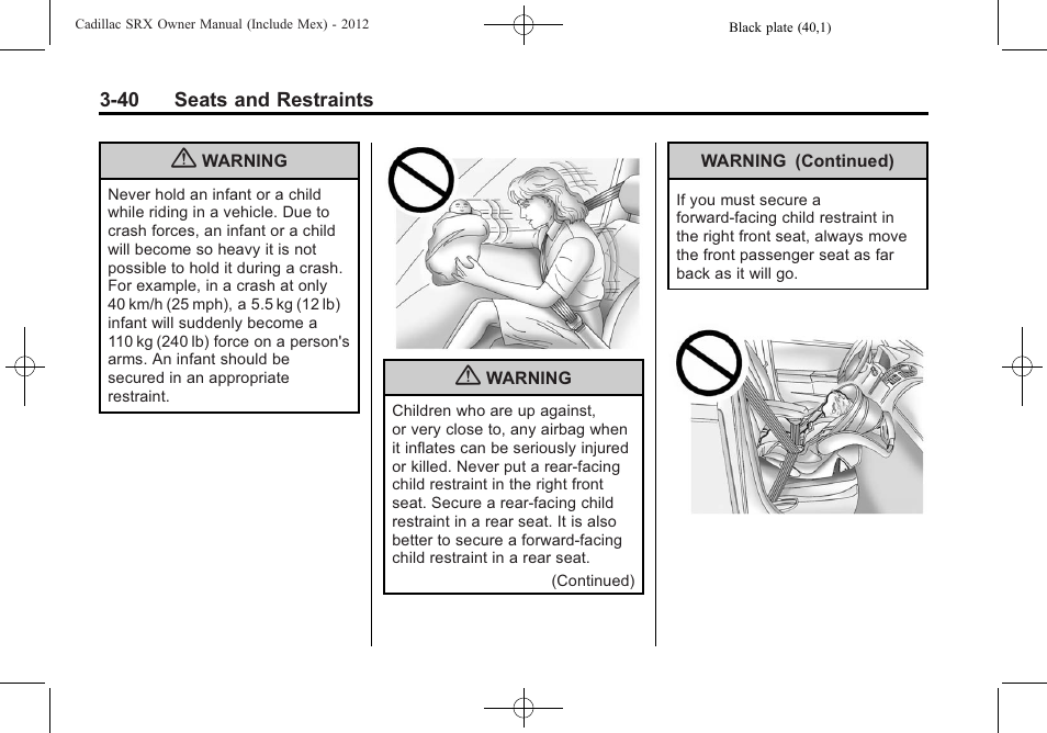 Cadillac 2012 SRX User Manual | Page 100 / 512