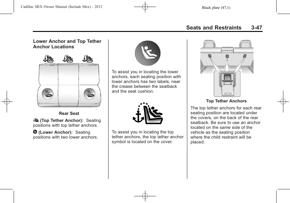 Cadillac 2012 SRX User Manual | Page 107 / 512