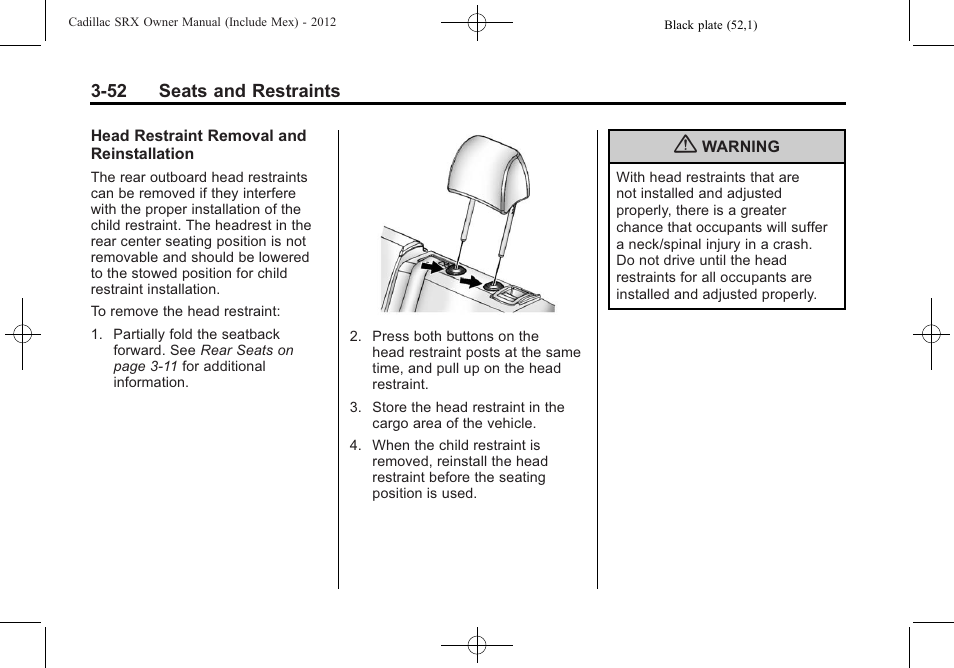 Cadillac 2012 SRX User Manual | Page 112 / 512