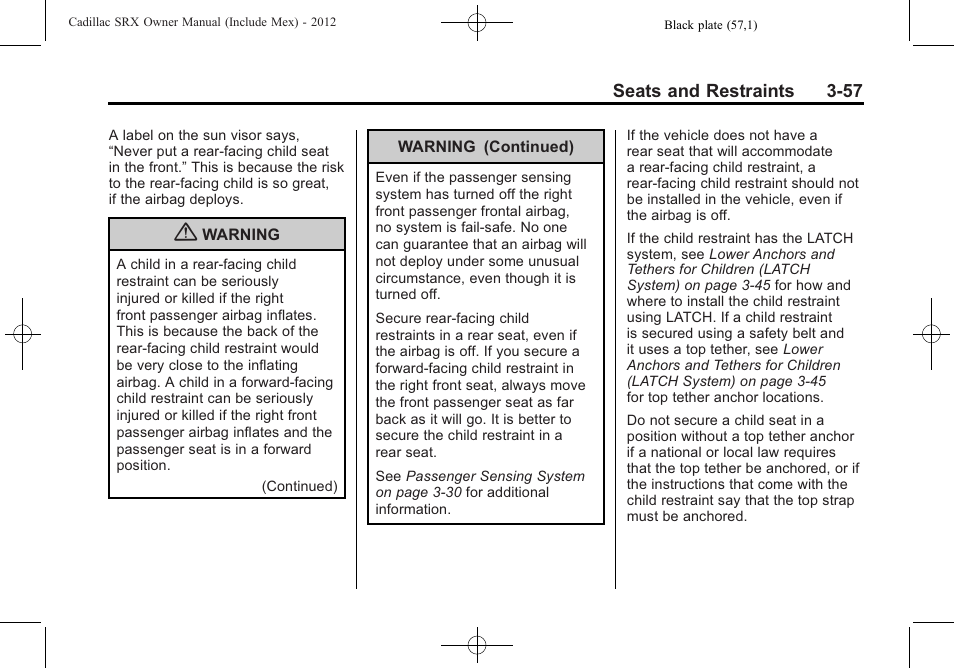 Cadillac 2012 SRX User Manual | Page 117 / 512