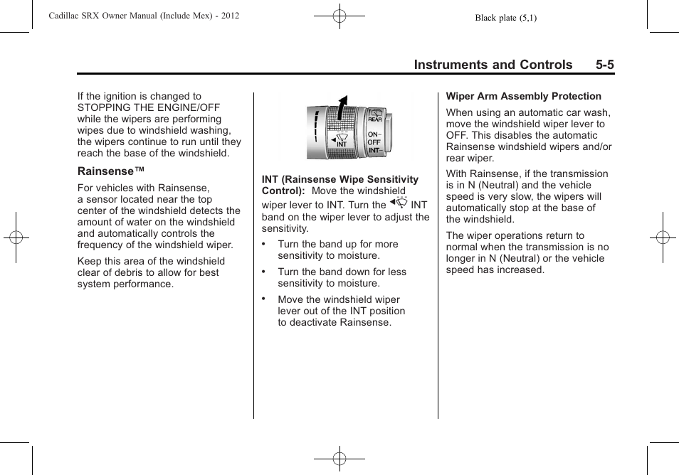 Instruments and controls 5-5 | Cadillac 2012 SRX User Manual | Page 137 / 512
