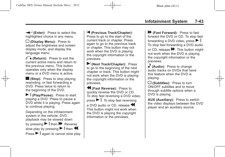 Cadillac 2012 SRX User Manual | Page 235 / 512