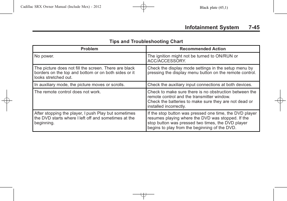 Infotainment system 7-45 | Cadillac 2012 SRX User Manual | Page 237 / 512