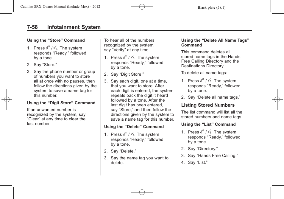 Cadillac 2012 SRX User Manual | Page 250 / 512