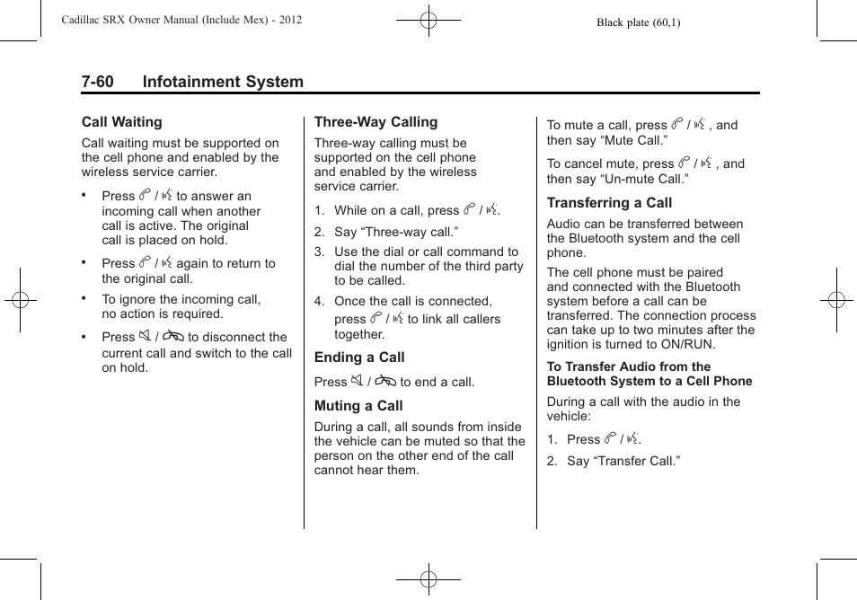 Cadillac 2012 SRX User Manual | Page 252 / 512