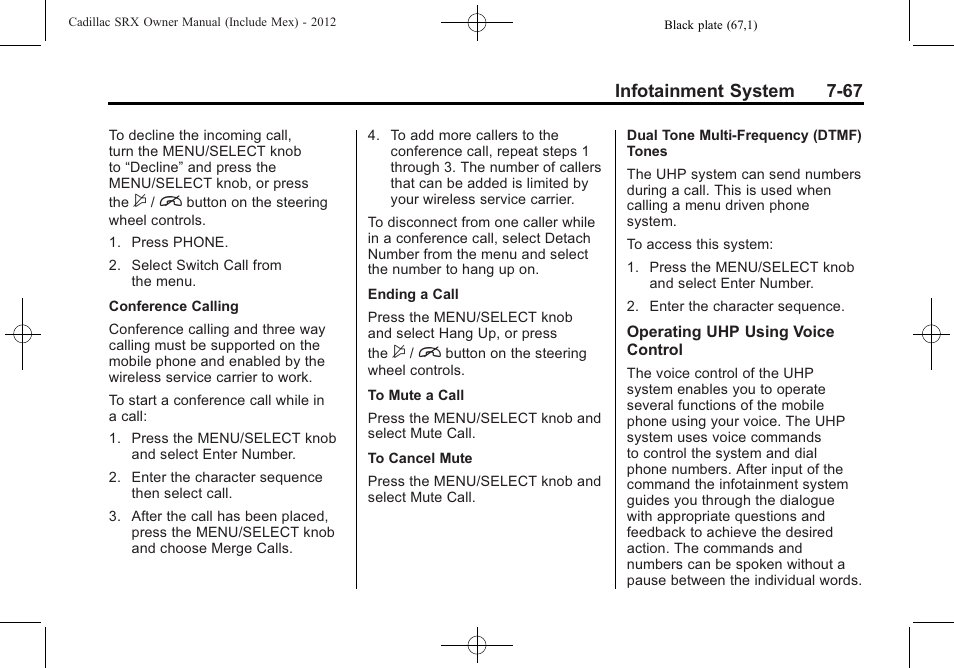Cadillac 2012 SRX User Manual | Page 259 / 512