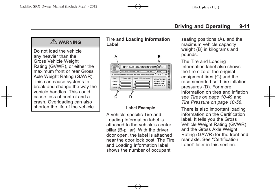 Cadillac 2012 SRX User Manual | Page 289 / 512