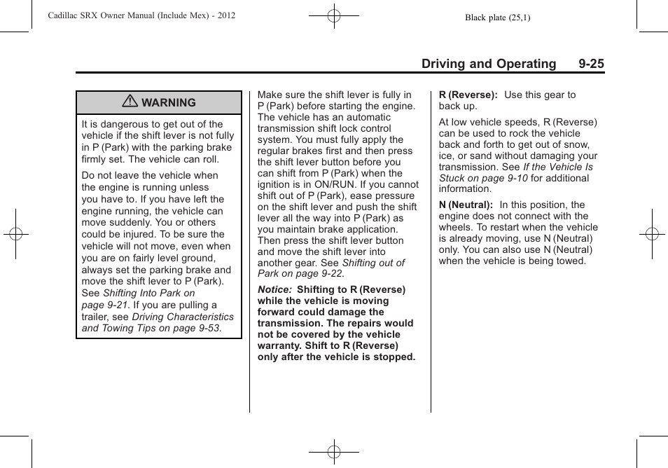 Cadillac 2012 SRX User Manual | Page 303 / 512