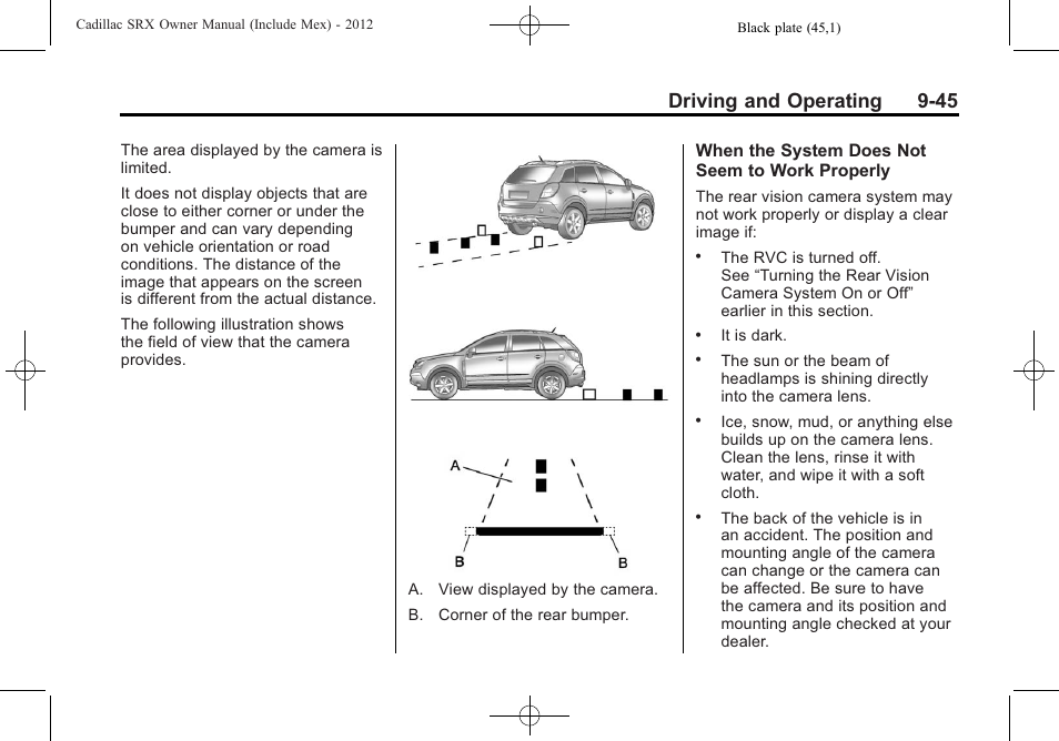 Driving and operating 9-45 | Cadillac 2012 SRX User Manual | Page 323 / 512