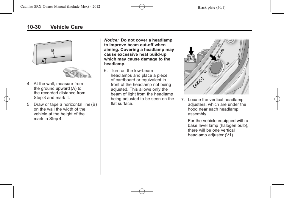 30 vehicle care | Cadillac 2012 SRX User Manual | Page 370 / 512