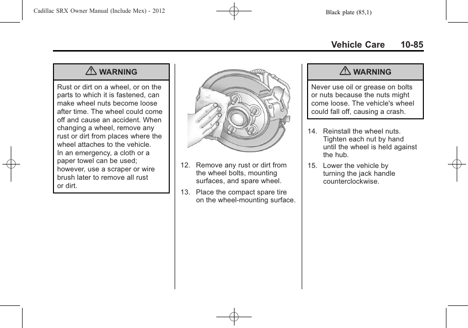 Cadillac 2012 SRX User Manual | Page 425 / 512