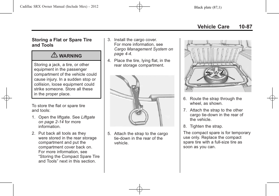 Cadillac 2012 SRX User Manual | Page 427 / 512