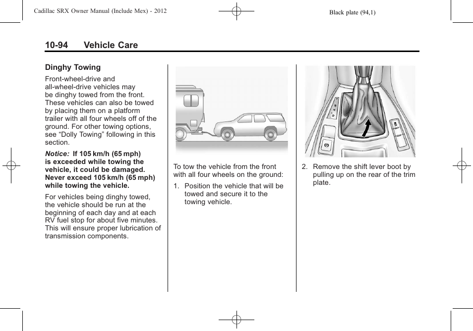94 vehicle care | Cadillac 2012 SRX User Manual | Page 434 / 512