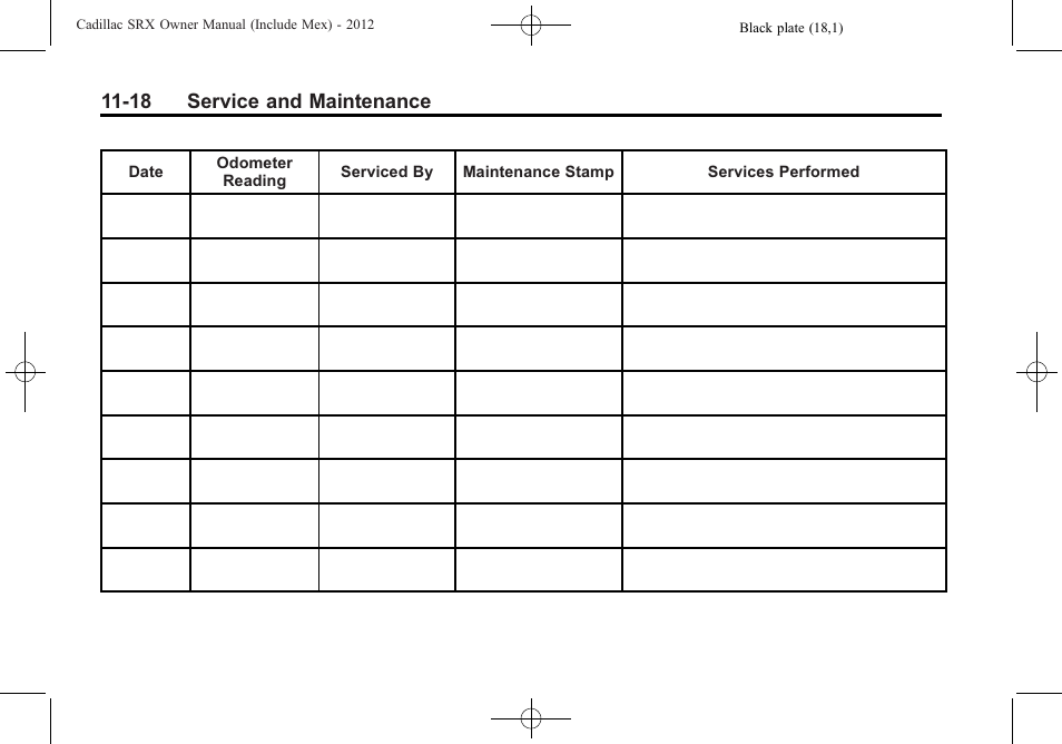 18 service and maintenance | Cadillac 2012 SRX User Manual | Page 462 / 512