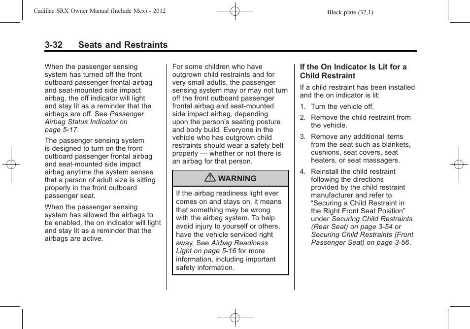Cadillac 2012 SRX User Manual | Page 92 / 512