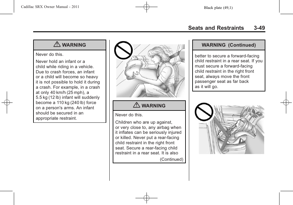 Cadillac 2011 SRX User Manual | Page 111 / 502