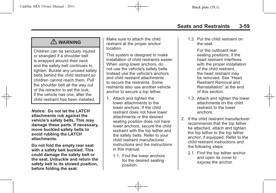 Cadillac 2011 SRX User Manual | Page 121 / 502