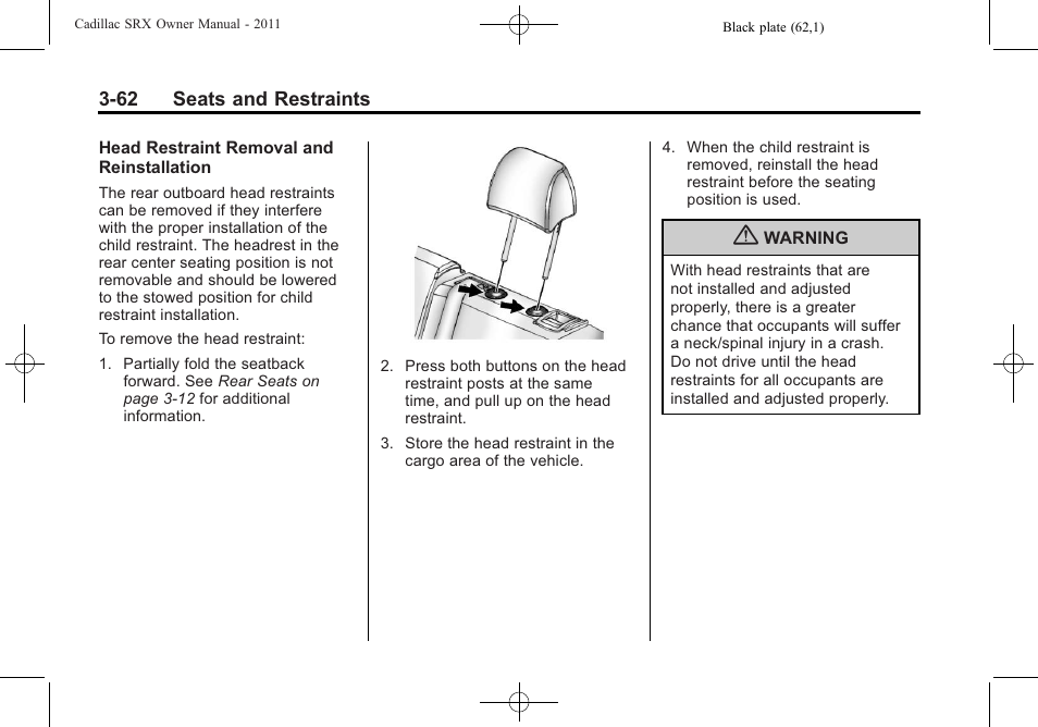 Cadillac 2011 SRX User Manual | Page 124 / 502