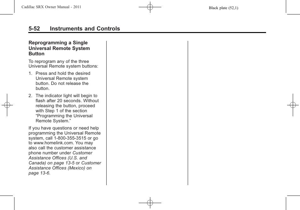 52 instruments and controls | Cadillac 2011 SRX User Manual | Page 196 / 502