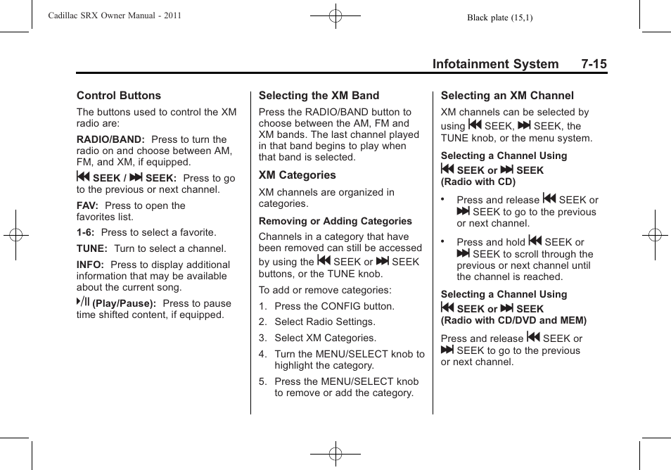 Cadillac 2011 SRX User Manual | Page 221 / 502