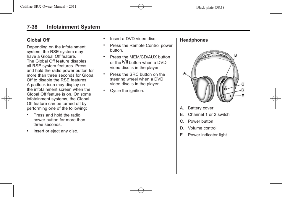 38 infotainment system | Cadillac 2011 SRX User Manual | Page 244 / 502